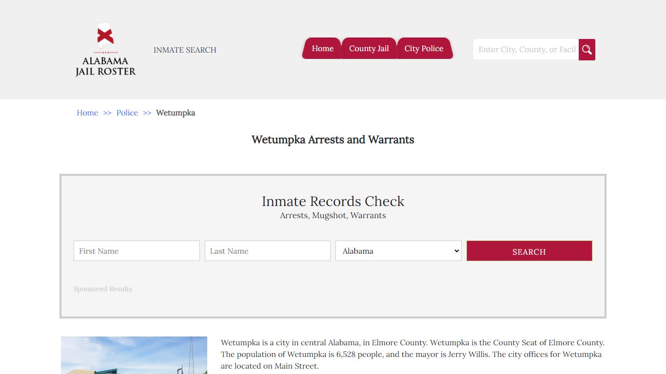 Wetumpka Arrests and Warrants | Alabama Jail Inmate Search