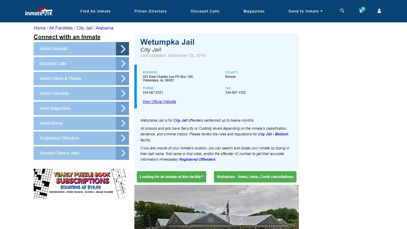 Wetumpka Jail | Inmate Locator
